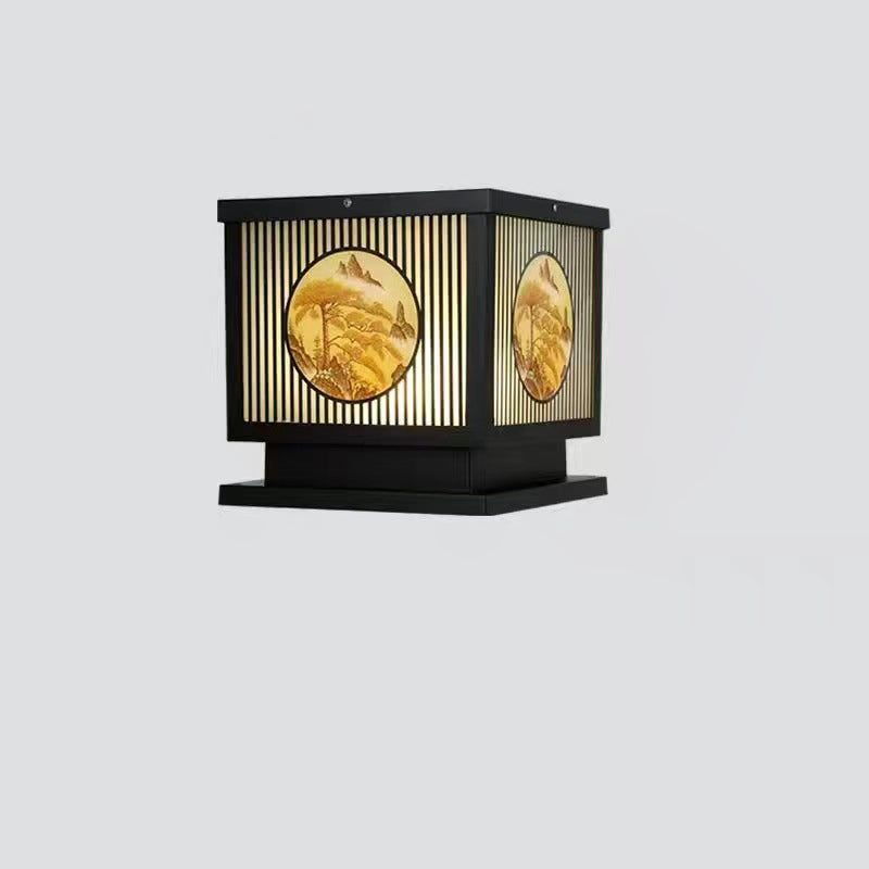 Traditional Chinese Aluminum Glass Square LED Waterproof Solar Landscape Light For Outdoor Patio | Stornfield