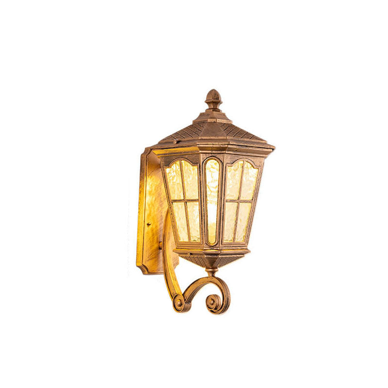 European Outdoor Lantern Aluminum Glass Waterproof 1-Light Wall Sconce Lamp | Stornfield
