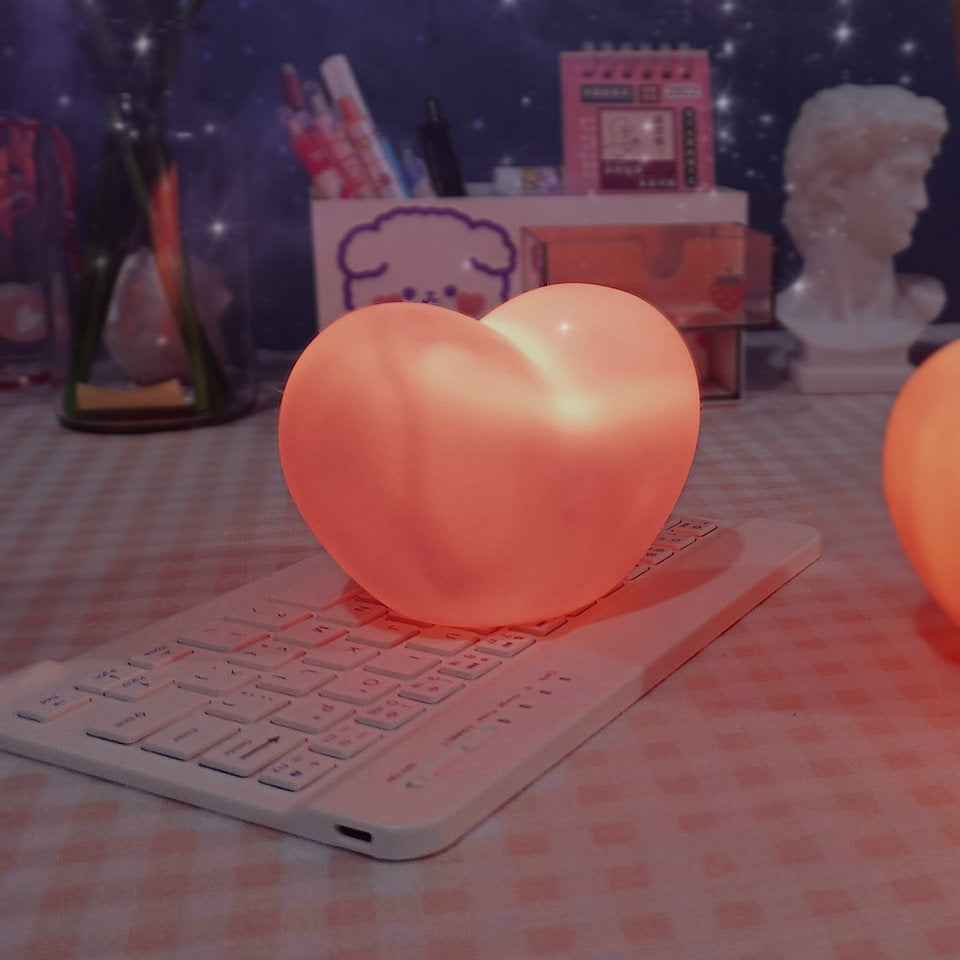 Stornfield | LuvSphere Silicone LED Night Light | Heart-Shaped Design | Table Lamp | Warm Ambient Light | Decorative