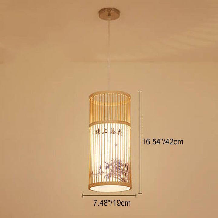 Stornfield | Zen Bambora Pendant Light | Hand-Woven Bamboo Lantern | Japanese Design | Natural Elegance