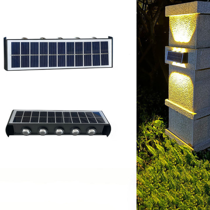 Stornfield | Simplicité Moderne Lampe Murale LED Rectangulaire ABS PMMA Étanche Solaire Pour Patio Extérieur