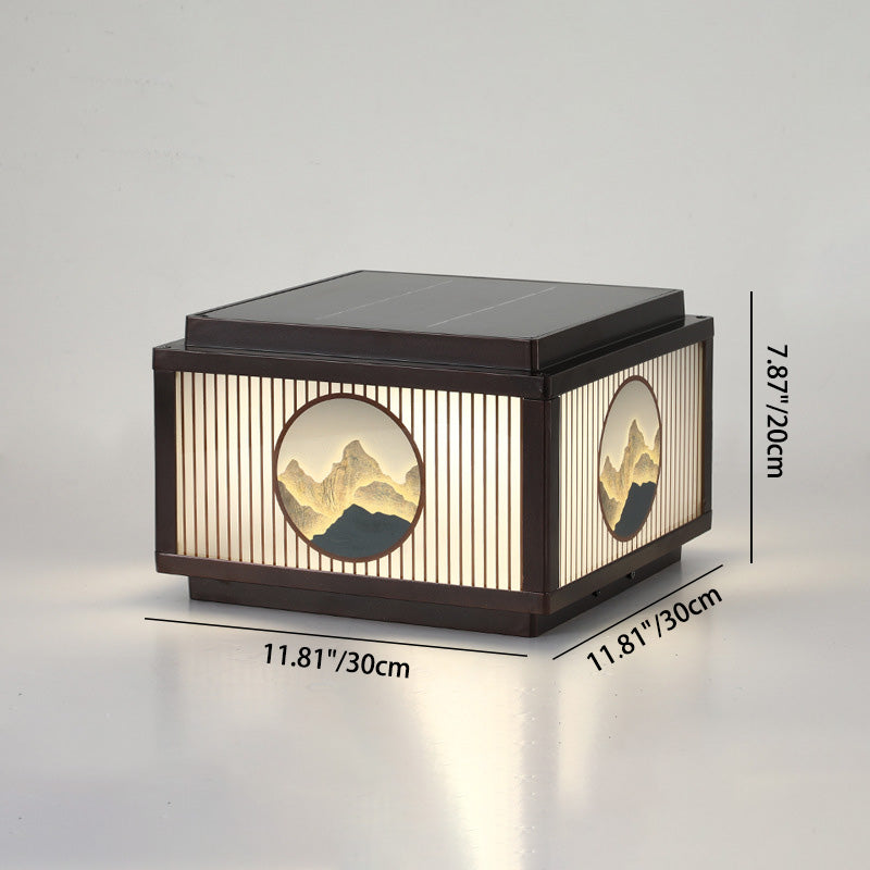 Modern Minimalist Solar Waterproof Square Aluminum Glass LED Post Head Light For Garden | Stornfield