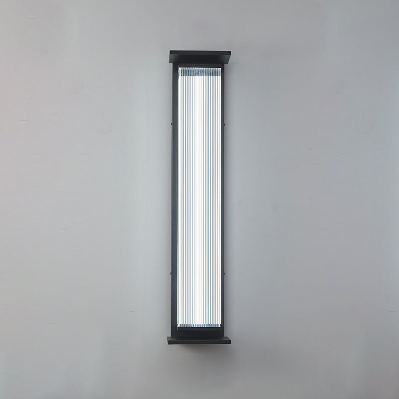 Modern Minimalist Waterproof Rectangular Stainless Steel Acrylic LED Wall Sconce Lamp For Outdoor Patio | Stornfield
