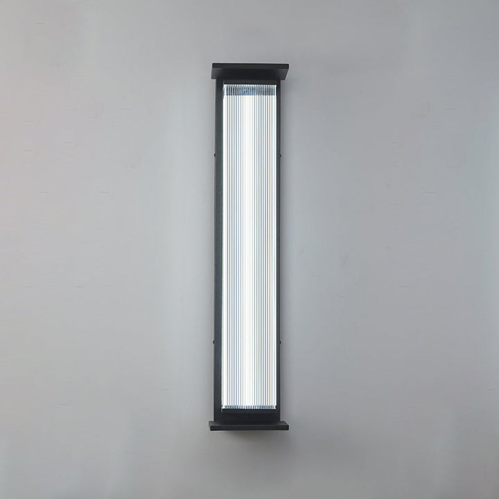 Modern Minimalist Waterproof Rectangular Stainless Steel Acrylic LED Wall Sconce Lamp For Outdoor Patio | Stornfield