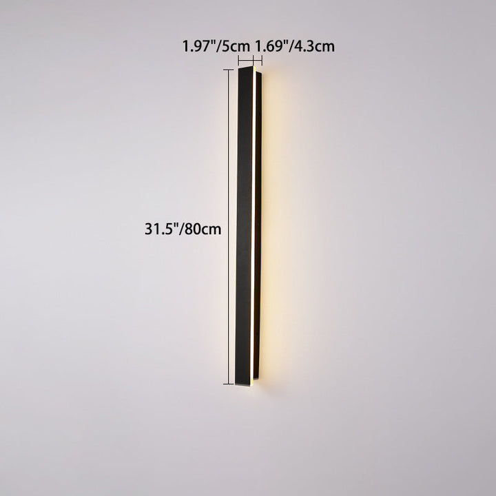 Modern Minimalist Long Rectangular Aluminum Acrylic LED Wall Sconce Lamp For Garden | Stornfield
