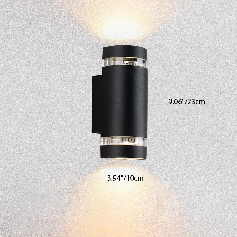 Contemporary Industrial Waterproof Aluminum Cylinder LED Up And Down Luminous Spotlight Wall Sconce Lamp For Outdoor Patio | Stornfield