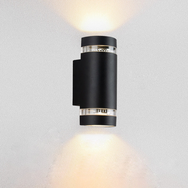 Contemporary Industrial Waterproof Aluminum Cylinder LED Up And Down Luminous Spotlight Wall Sconce Lamp For Outdoor Patio | Stornfield