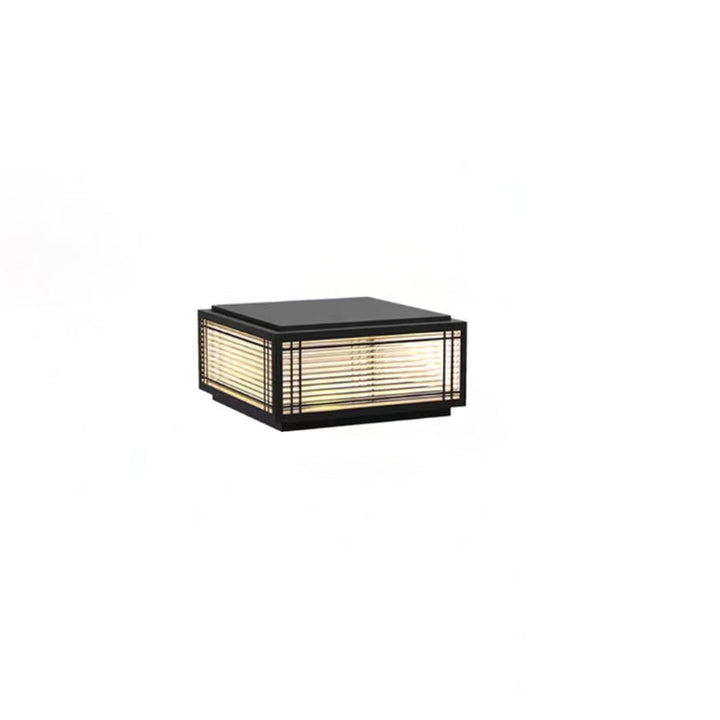 Traditional Chinese Square Aluminum Glass 1-Light Post Head Light For Garden | Stornfield