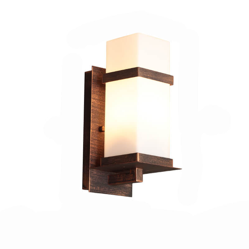 Modern Chinese Square Outdoor Waterproof 1-Light Wall Sconce Lamp | Stornfield