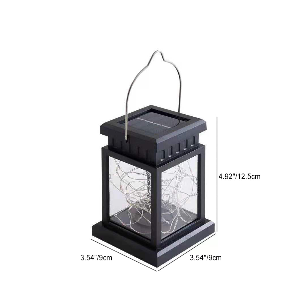 Modern Minimalist Solar Rectangular Iron Glass LED Outdoor Light For Garden | Stornfield