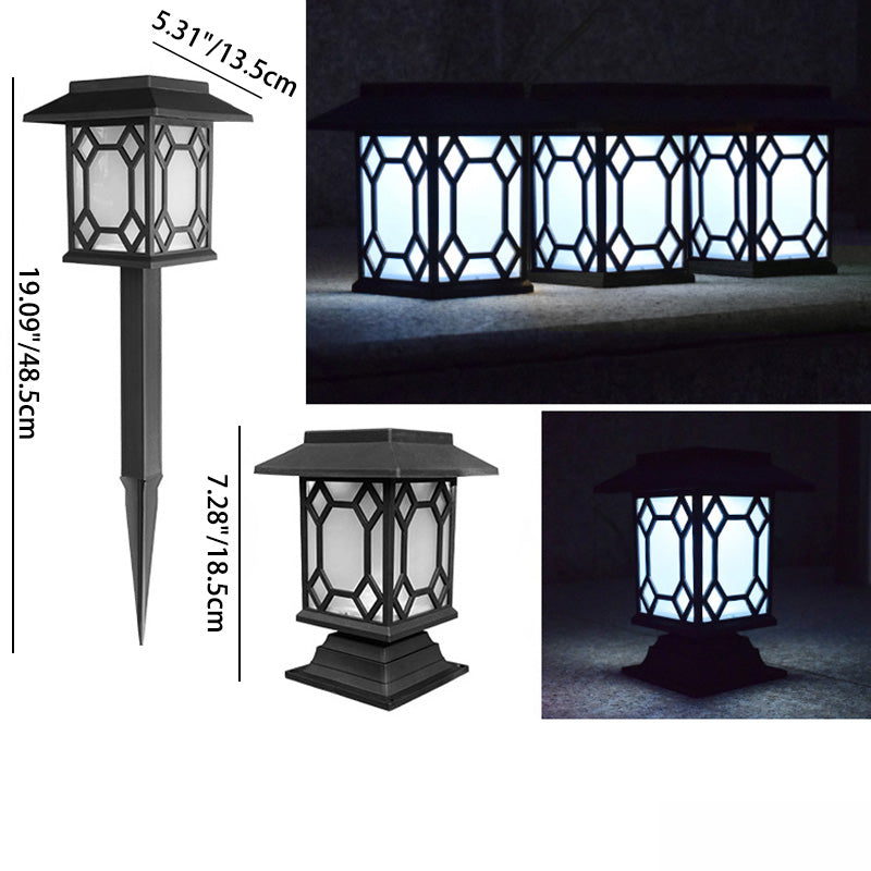 Traditional European Waterproof Solar ABS PC Plastic Rectangular LED Landscape Lighting For Garden | Stornfield