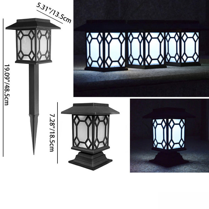Traditional European Waterproof Solar ABS PC Plastic Rectangular LED Landscape Lighting For Garden | Stornfield