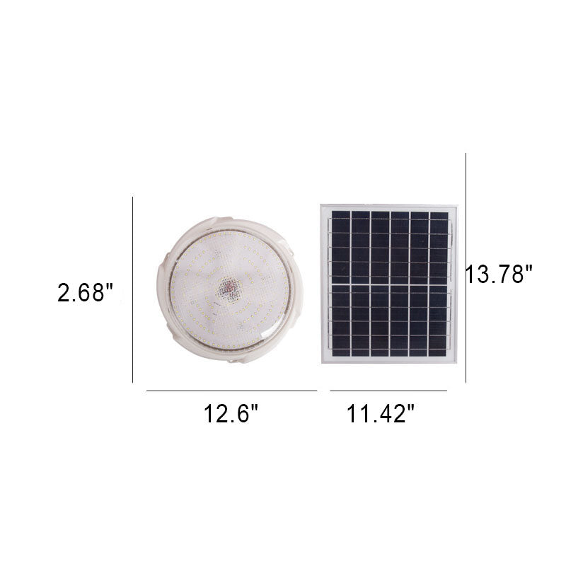 Modern Round Solar LED Remote Control Outdoor Indoor Flush Mount Lighting | Stornfield