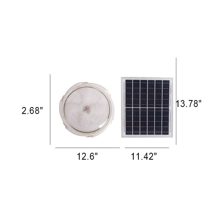 Modern Round Solar LED Remote Control Outdoor Indoor Flush Mount Lighting | Stornfield