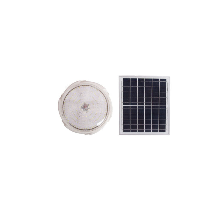 Modern Round Solar LED Remote Control Outdoor Indoor Flush Mount Lighting | Stornfield