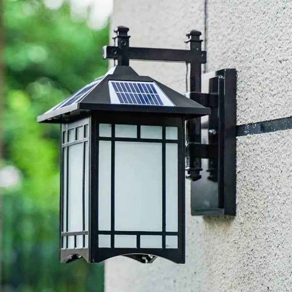 Modern Waterproof Solar Aluminum Chinese Pavilion Shape 1-Light Wall Sconce Lamp | Stornfield