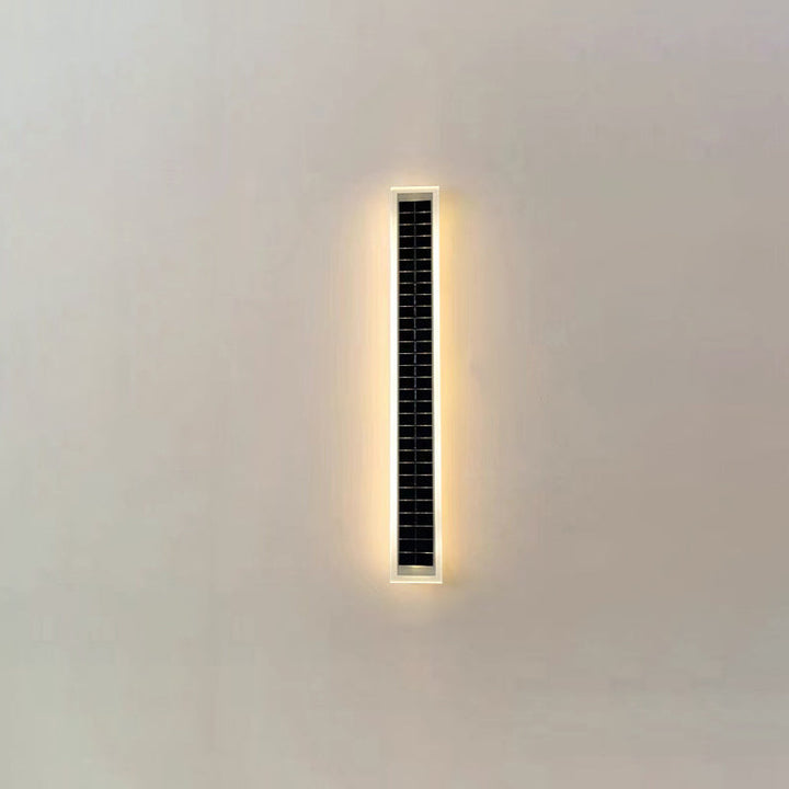 Minimalist Outdoor Solar Rectangular Strip Waterproof Patio LED Wall Sconce Lamp | Stornfield