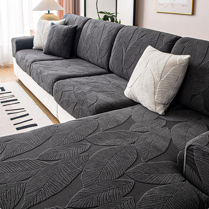 Stornfield | Full Waterproof Modern Jacquard Leaf Anti-Scratch Stretch Sofa Cover