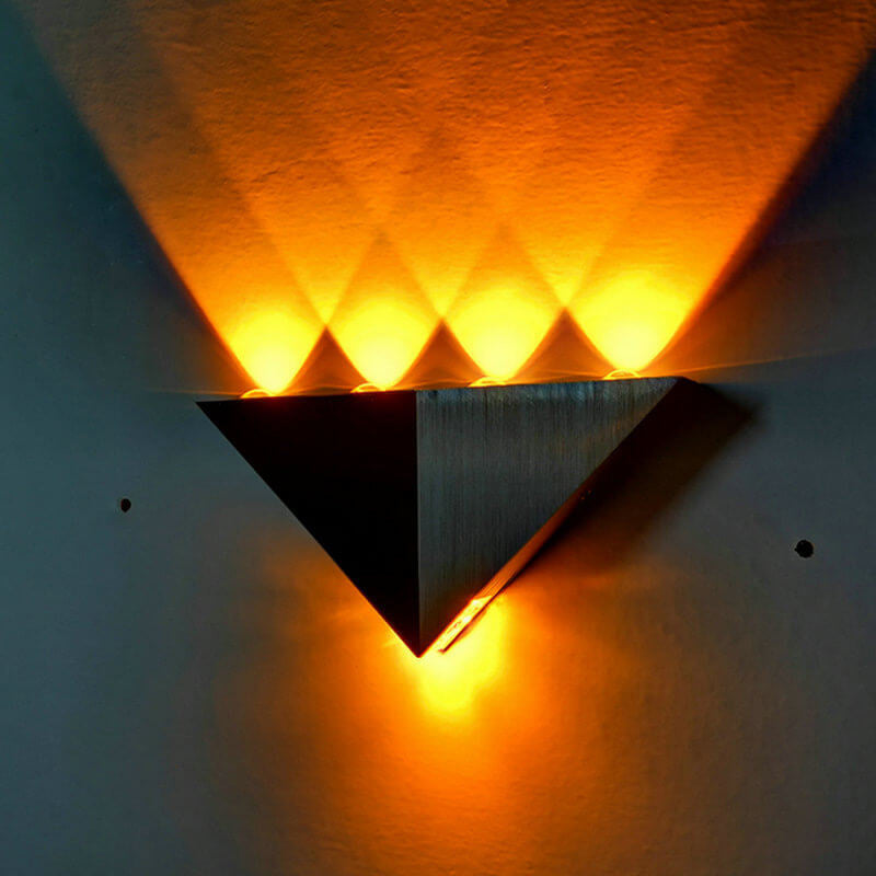 Stornfield | TriLumina Prism LED Wall Sconce | Creative Pyramid Design | Aluminum & Acrylic | Color Light Options