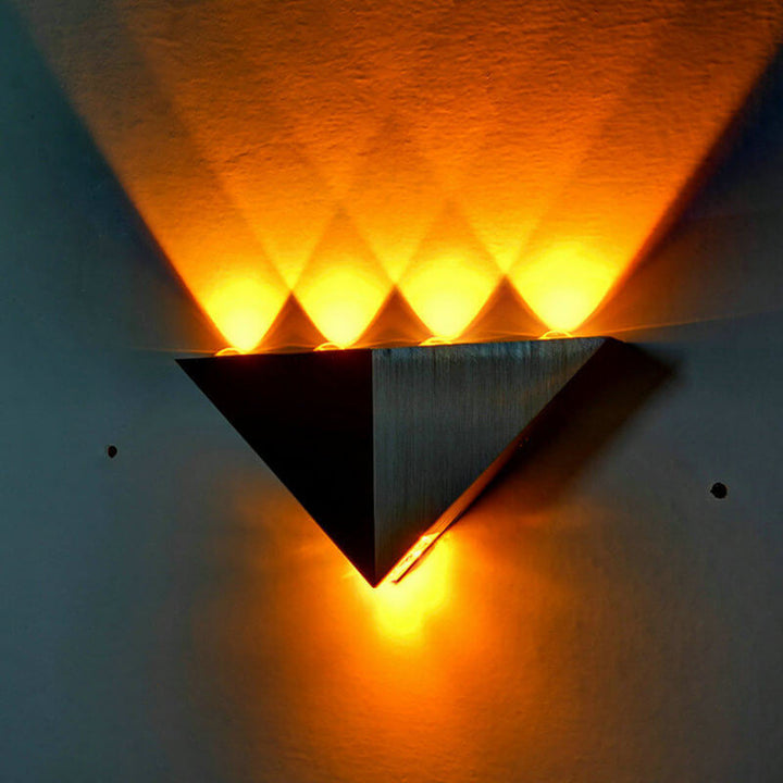 Stornfield | TriLumina Prism LED Wall Sconce | Creative Pyramid Design | Aluminum & Acrylic | Color Light Options
