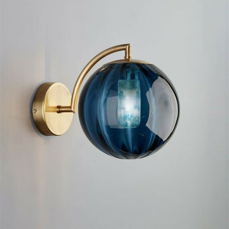 Stornfield | Contemporary Scandinavian Round Iron and Glass 1-Light Wall Sconce for Living Room