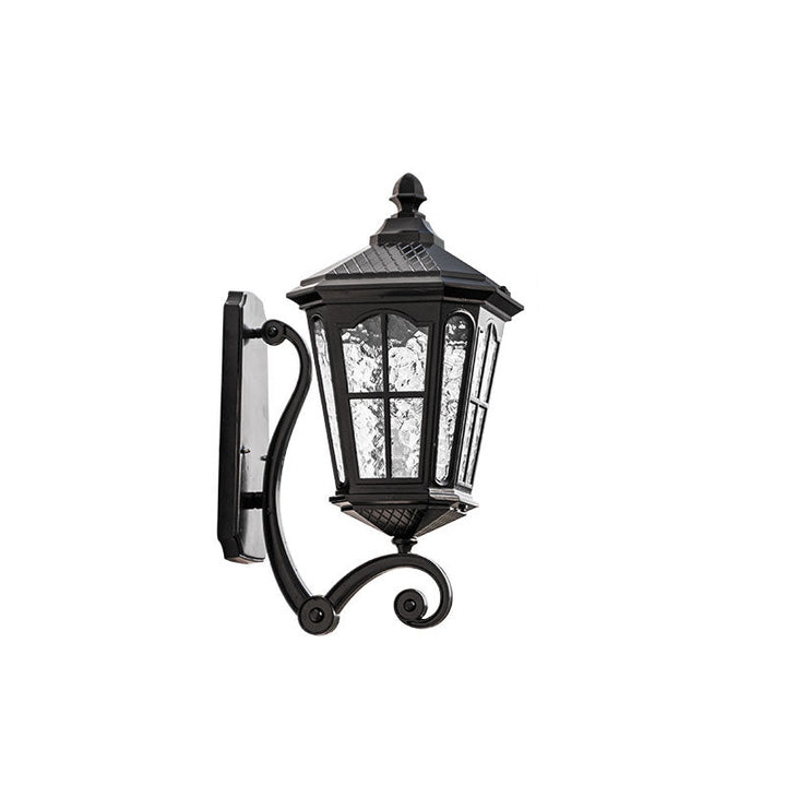 European Outdoor Lantern Aluminum Glass Waterproof 1-Light Wall Sconce Lamp | Stornfield