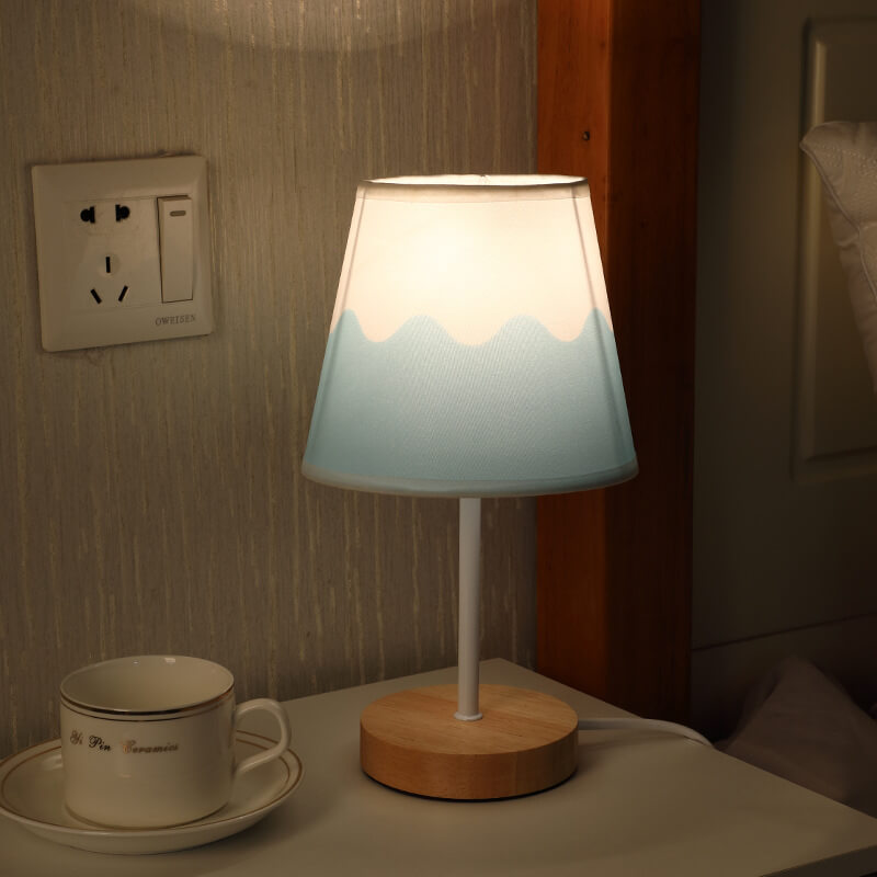 Stornfield | Solid Wood Cone Vintage Nordic Fabric LED Table Lamp