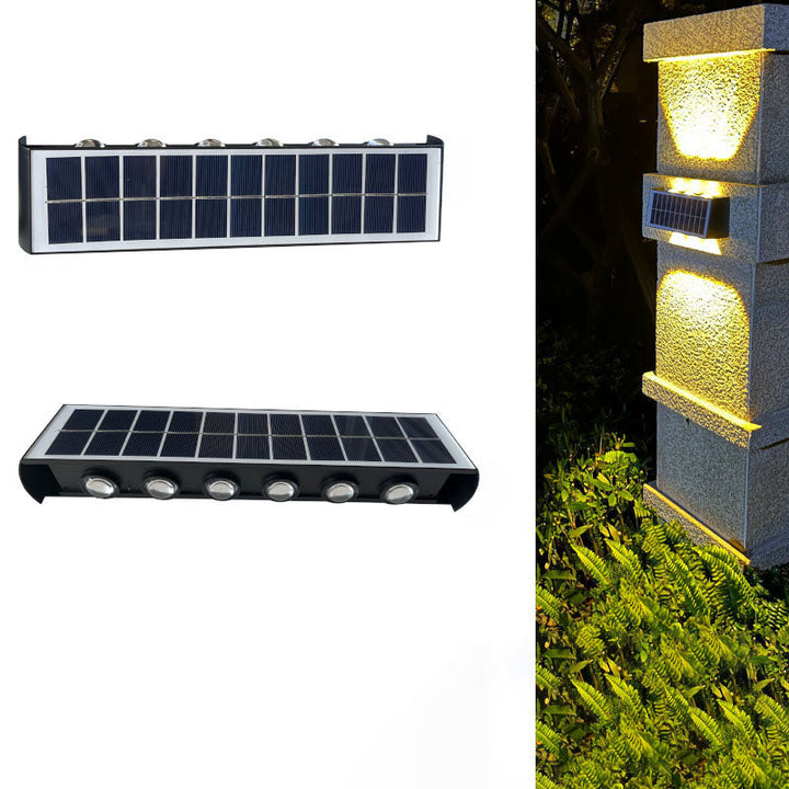 Stornfield | Simplicité Moderne Lampe Murale LED Rectangulaire ABS PMMA Étanche Solaire Pour Patio Extérieur