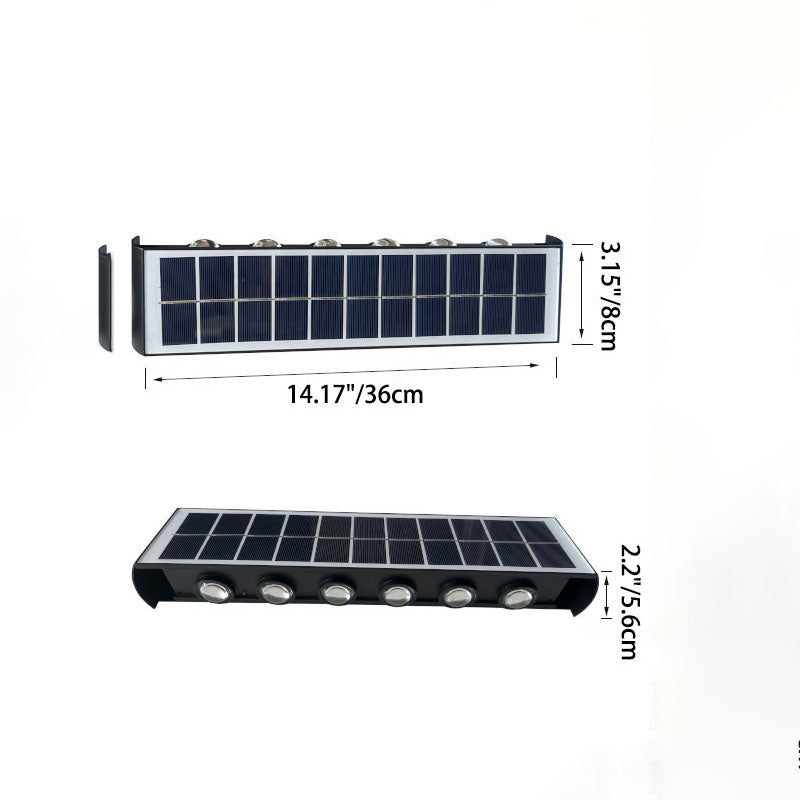 Stornfield | Simplicité Moderne Lampe Murale LED Rectangulaire ABS PMMA Étanche Solaire Pour Patio Extérieur