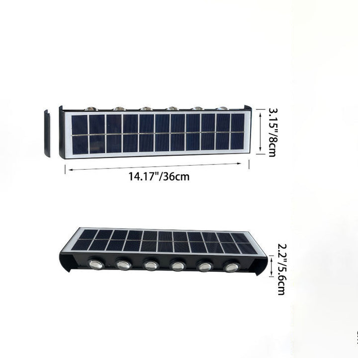 Stornfield | Simplicité Moderne Lampe Murale LED Rectangulaire ABS PMMA Étanche Solaire Pour Patio Extérieur