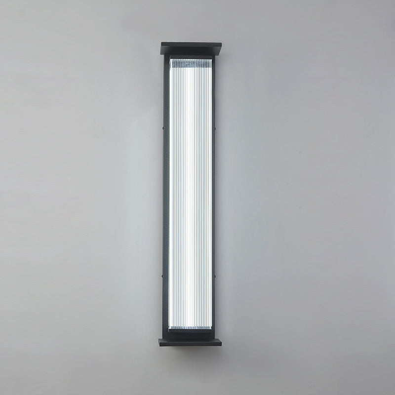 Modern Minimalist Waterproof Rectangular Stainless Steel Acrylic LED Wall Sconce Lamp For Outdoor Patio | Stornfield