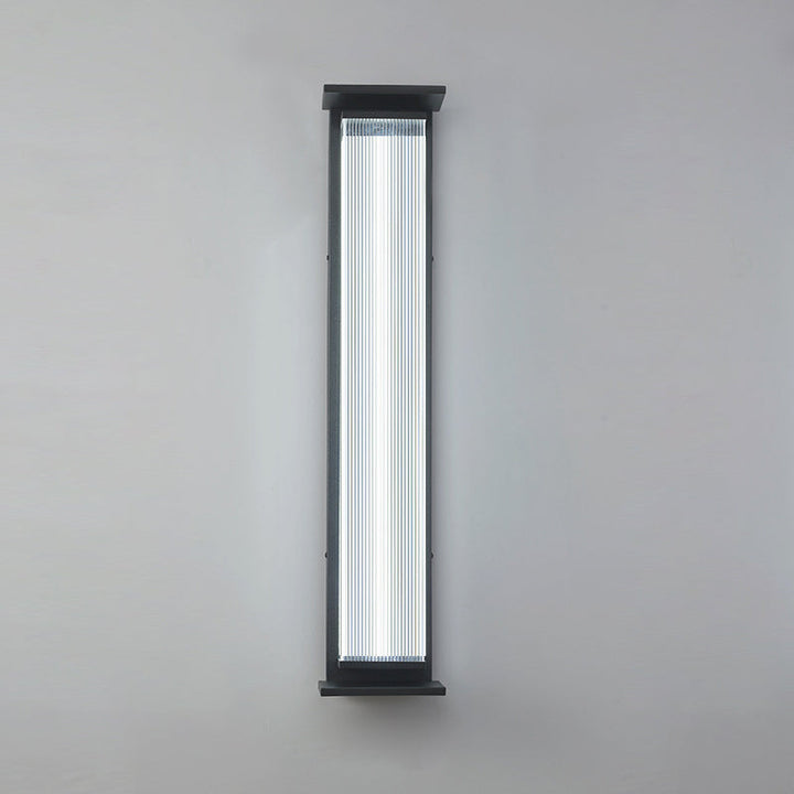 Modern Minimalist Waterproof Rectangular Stainless Steel Acrylic LED Wall Sconce Lamp For Outdoor Patio | Stornfield