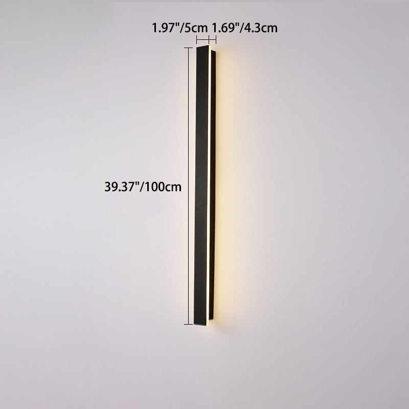 Modern Minimalist Long Rectangular Aluminum Acrylic LED Wall Sconce Lamp For Garden | Stornfield