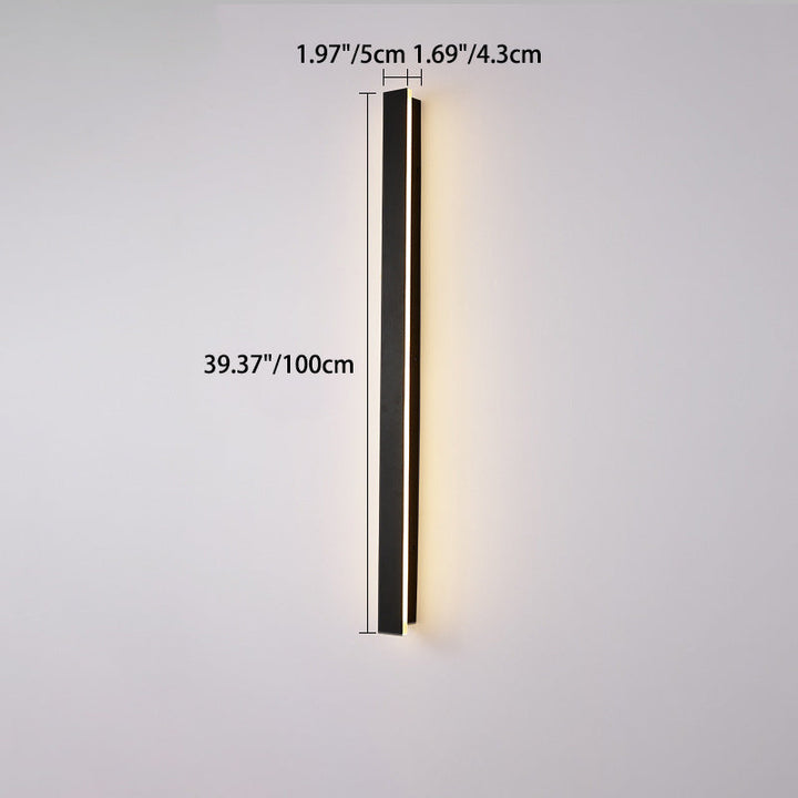 Modern Minimalist Long Rectangular Aluminum Acrylic LED Wall Sconce Lamp For Garden | Stornfield