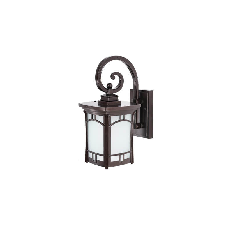Modern Square Aluminum Glass Carved 1-Light Outdoor Waterproof Wall Sconce Lamp | Stornfield