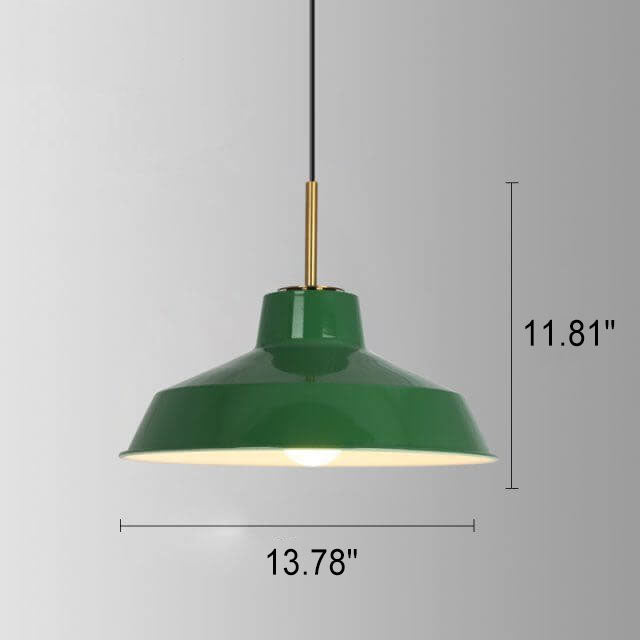 Stornfield | RetroDome Industrial Vintage Pendant Light | Green Iron Dome Design | Single Light | Rustic Ceiling Lighting