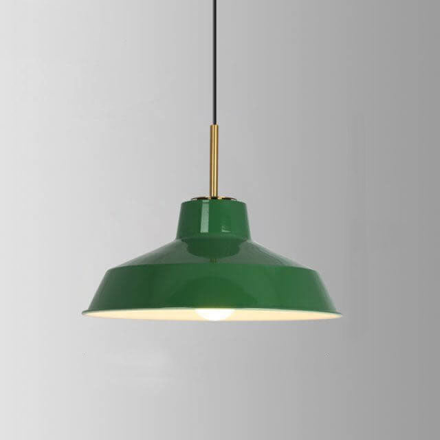 Stornfield | RetroDome Industrial Vintage Pendant Light | Green Iron Dome Design | Single Light | Rustic Ceiling Lighting