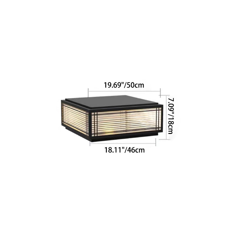 Traditional Chinese Square Aluminum Glass 1-Light Post Head Light For Garden | Stornfield