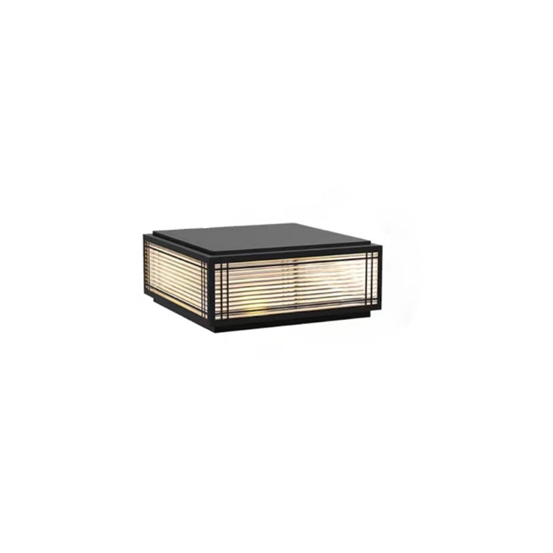 Traditional Chinese Square Aluminum Glass 1-Light Post Head Light For Garden | Stornfield