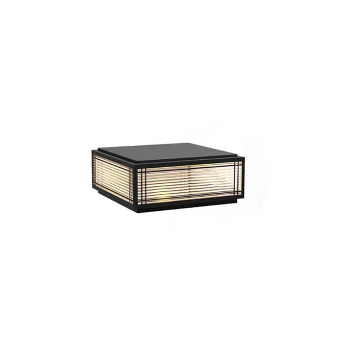Traditional Chinese Square Aluminum Glass 1-Light Post Head Light For Garden | Stornfield
