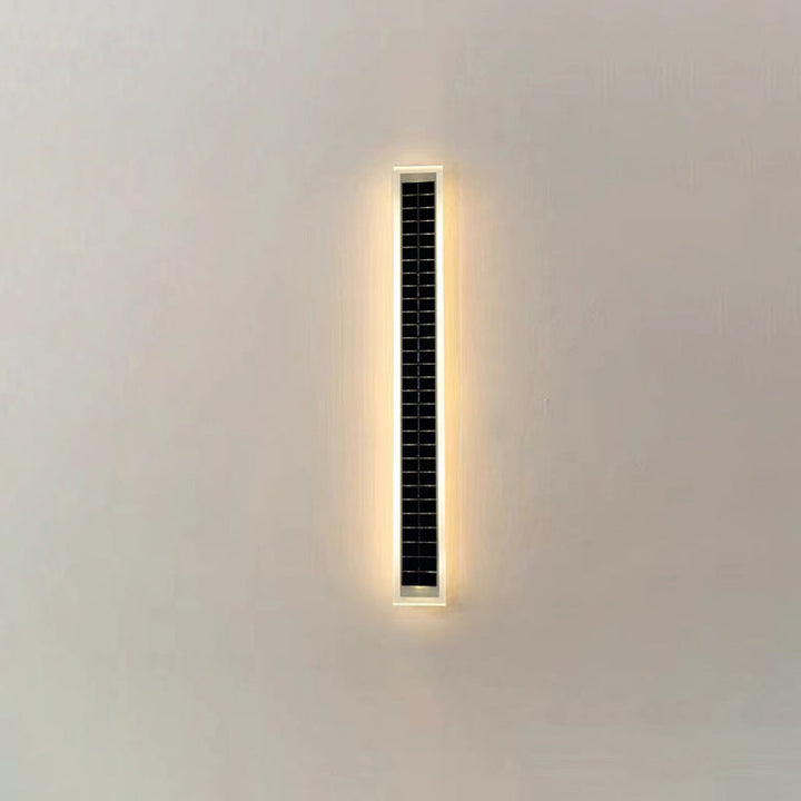 Minimalist Outdoor Solar Rectangular Strip Waterproof Patio LED Wall Sconce Lamp | Stornfield
