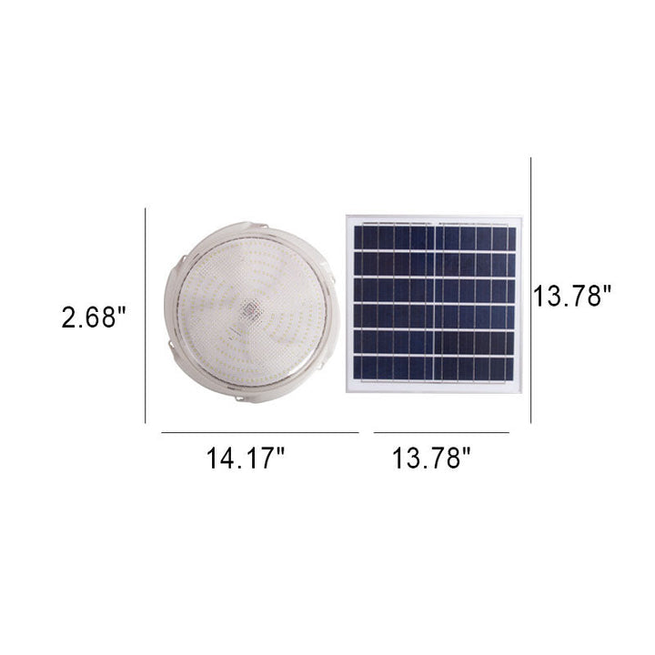 Modern Round Solar LED Remote Control Outdoor Indoor Flush Mount Lighting | Stornfield