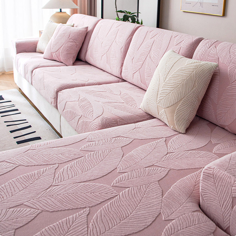 Stornfield | Full Waterproof Modern Jacquard Leaf Anti-Scratch Stretch Sofa Cover