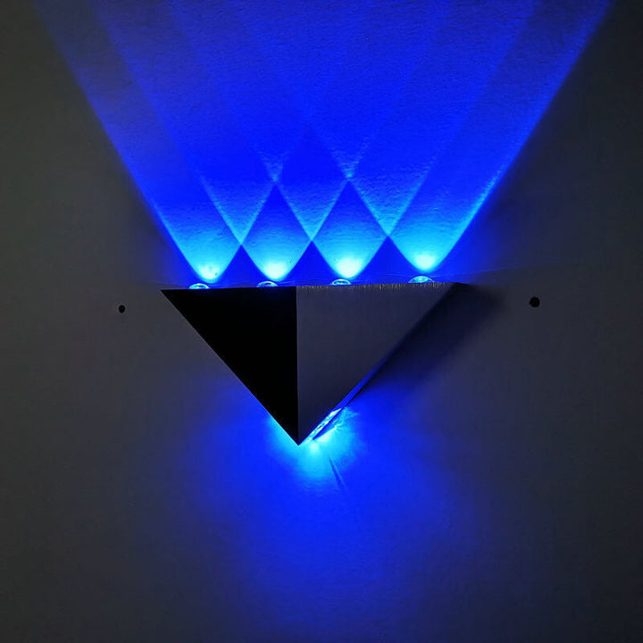 Stornfield | TriLumina Prism LED Wall Sconce | Creative Pyramid Design | Aluminum & Acrylic | Color Light Options