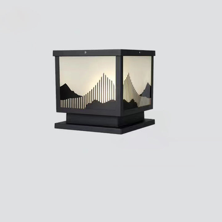 Traditional Chinese Aluminum Glass Square LED Waterproof Solar Landscape Light For Outdoor Patio | Stornfield
