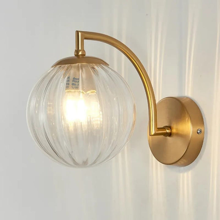 Stornfield | Contemporary Scandinavian Round Iron and Glass 1-Light Wall Sconce for Living Room