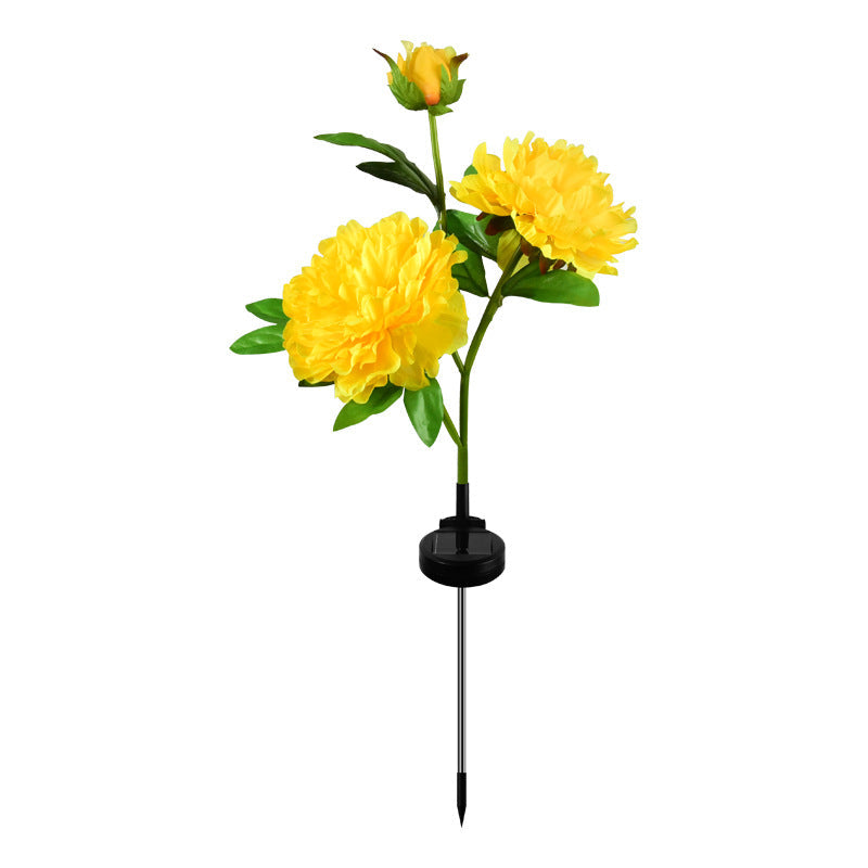Contemporary Creative Solar Peony Flower LED Waterproof Lawn Landscape Insert Light For Outdoor Patio | Stornfield