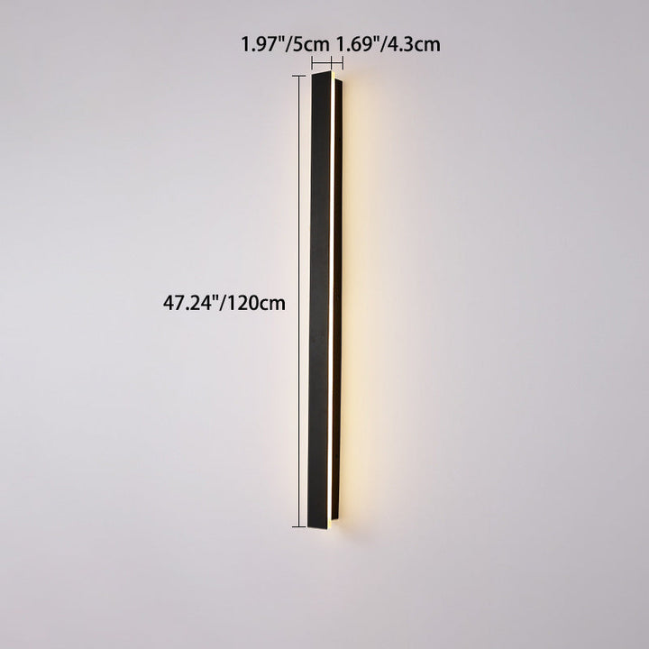 Modern Minimalist Long Rectangular Aluminum Acrylic LED Wall Sconce Lamp For Garden | Stornfield