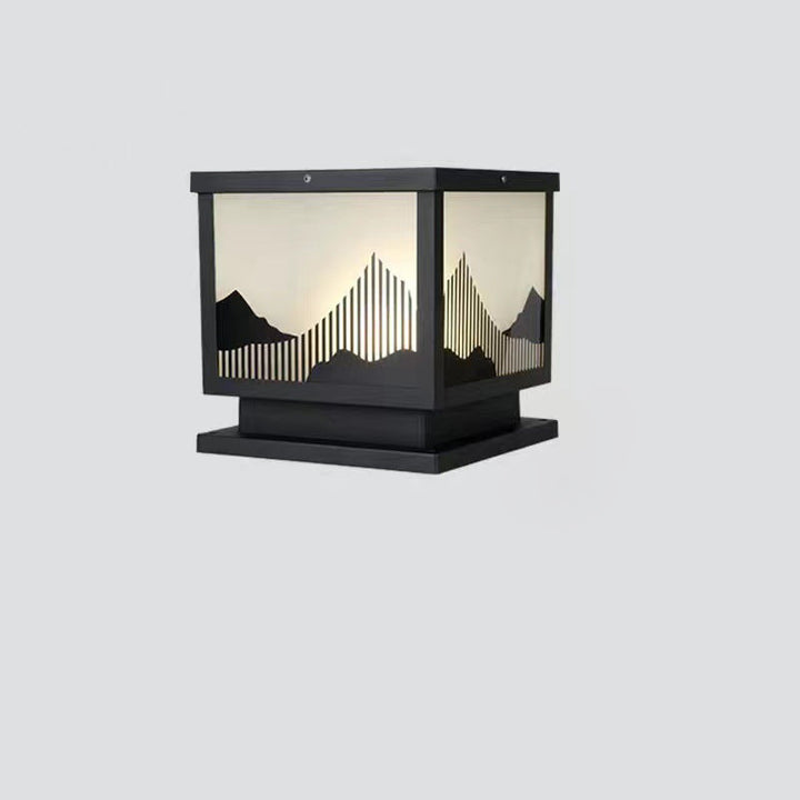 Traditional Chinese Aluminum Glass Square LED Waterproof Solar Landscape Light For Outdoor Patio | Stornfield