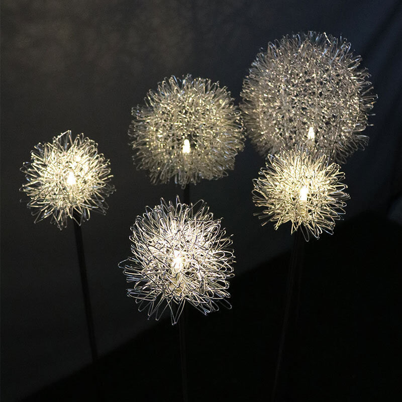 Solar Dandelion Aluminum Wire Globe Light LED Outdoor Waterproof Luminous Garden Insert Ground Landscape Light | Stornfield